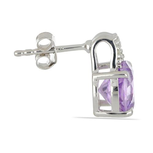 BUY STERLING SILVER  BRAZILIAN AMETHYST GEMSTONE CLASSIC EARRINGS